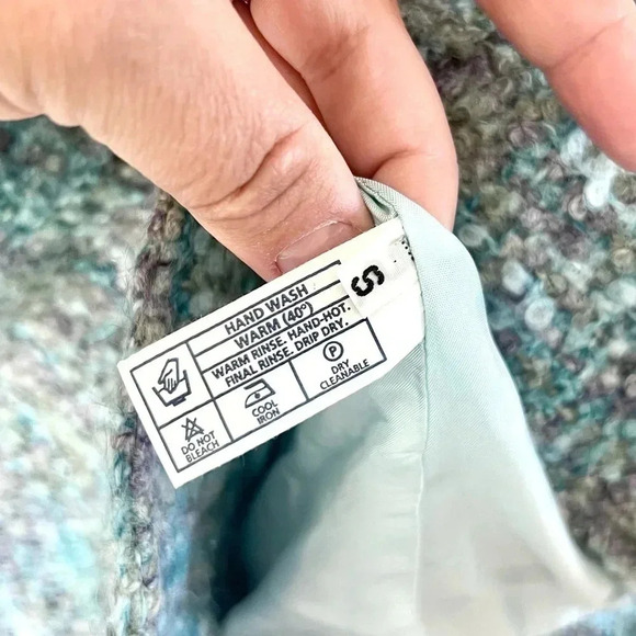 Donegal Design Irish Mohair & Wool Blue Multicolor Button Front Jacket Sz Small - Picture 13 of 14